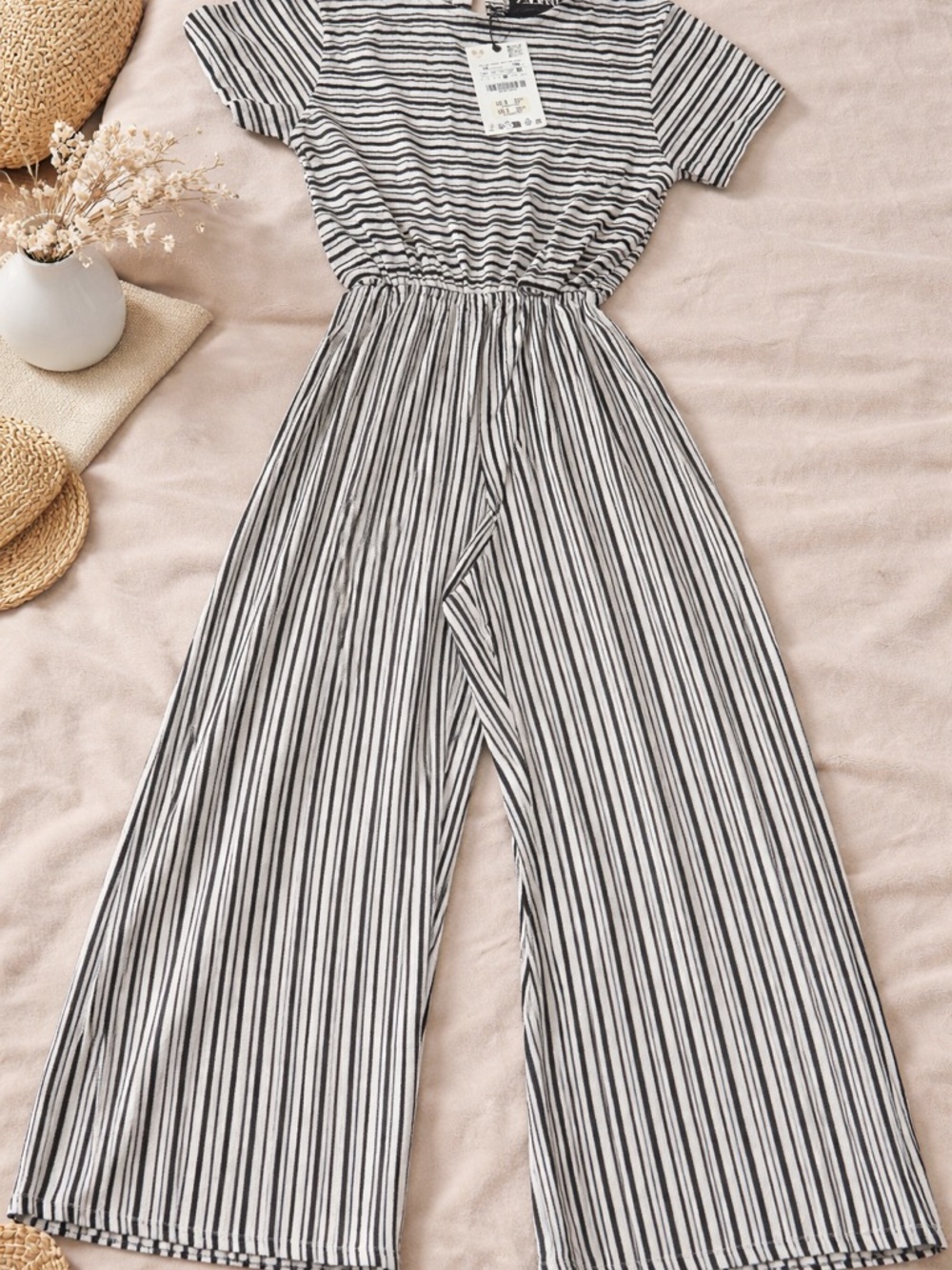 Zara Black & White Striped Kids One-Piece Bodysuit